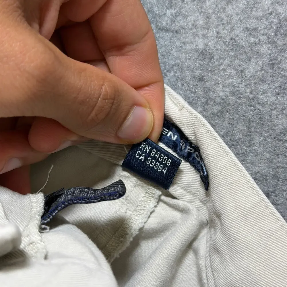 Vintage Ralph Lauren Sport Chino Shorts Mens 14 Khaki Pleated Front Pony Logo